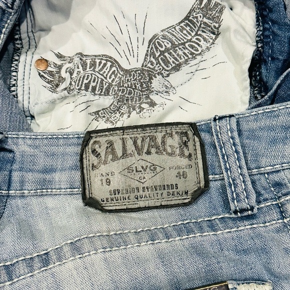 👖🦋 BUCKLE SALVAGE “Havoc” Slim Straight Jeans | Lt. Wash Distressed Women’s 29S - Picture 6 of 9